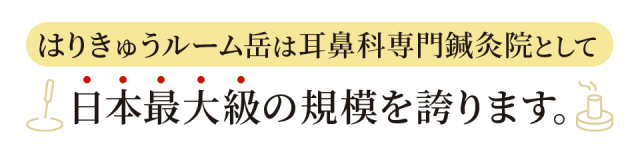 はりきゅうルーム岳は耳鼻科専門鍼灸院として日本最大級の規模を誇ります